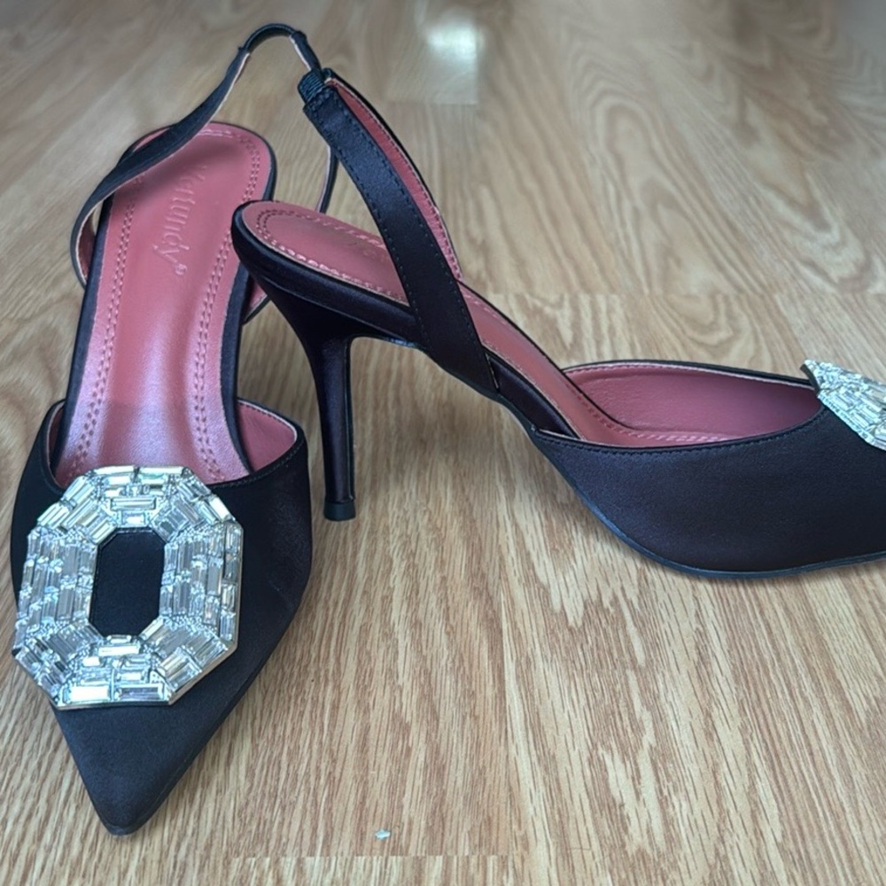 Slingback pumps with crystal embellishment size 7